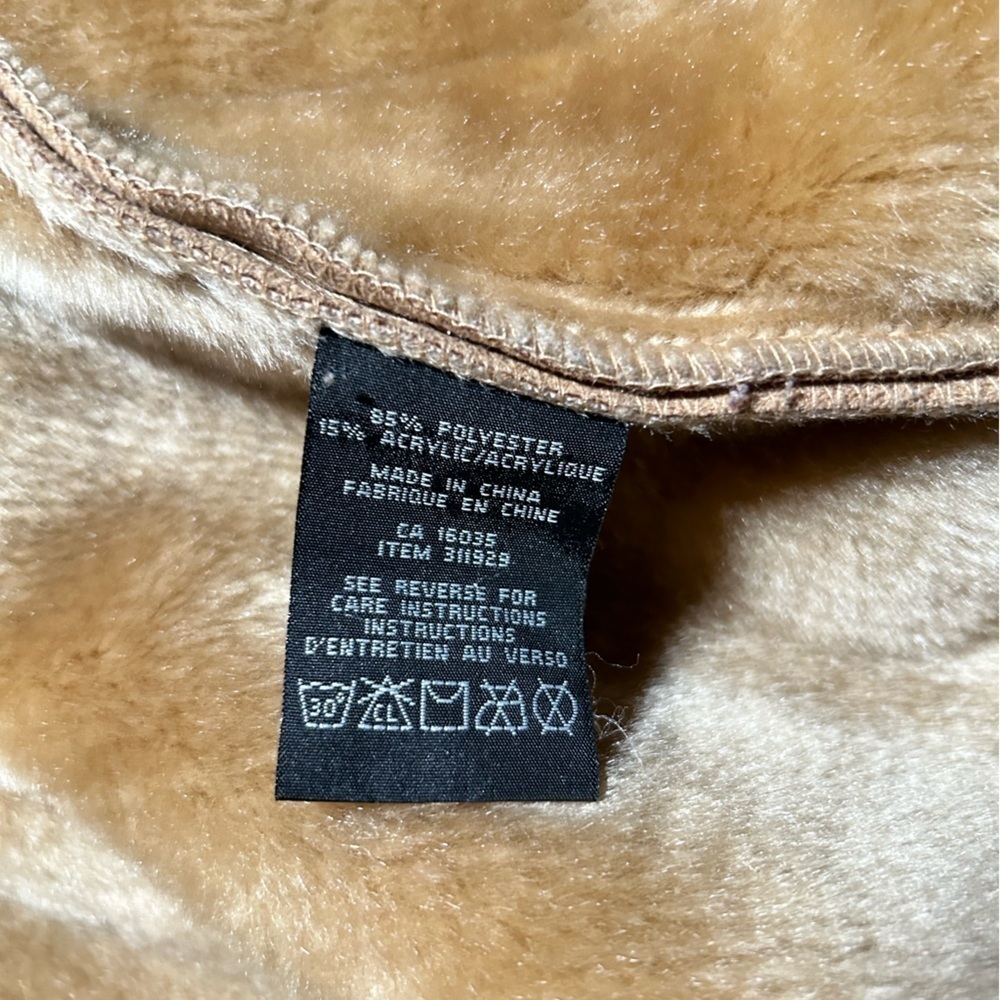 Faux Suede Shearling Lined Tan Jacket Medium/Small - Picture 6 of 7